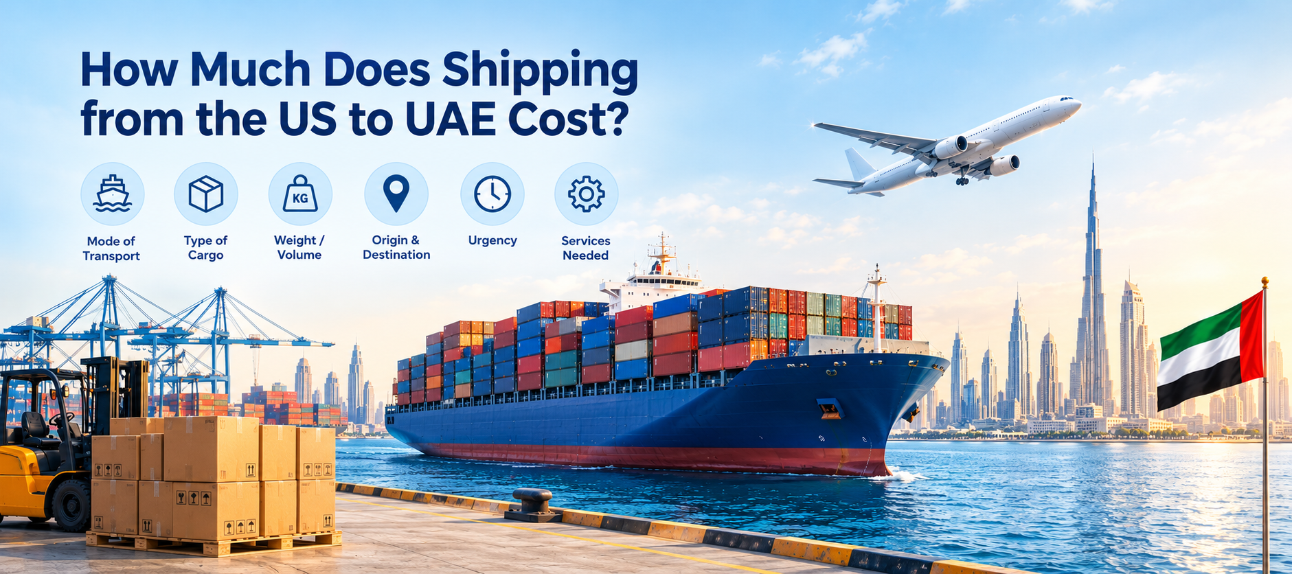 An image showing US to UAE Shipping Costs